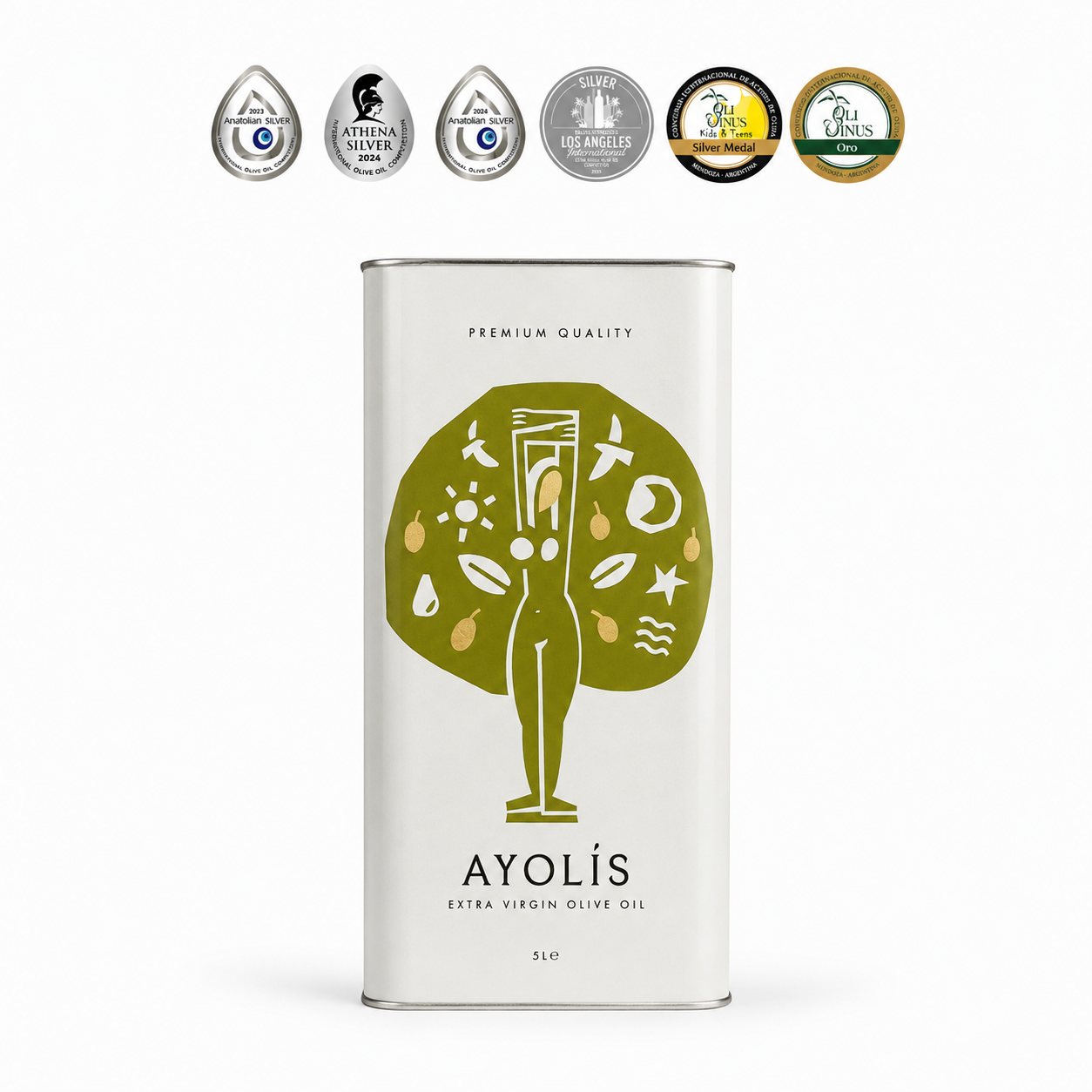 Ayolis Premium Mother & Baby Early Harvest Extra Virgin Olive Oil, 5L – High Polyphenol, Cold Extracted